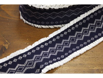 Modro-bílá guma s volánkem, 8cm