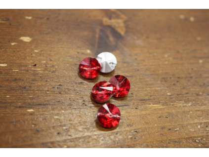 Červený skleněný knoflík, 10mm