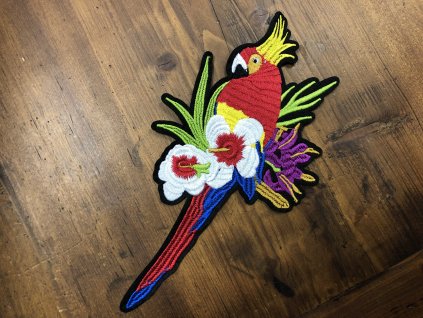 Nažehlovací aplikace ve tvaru papouška