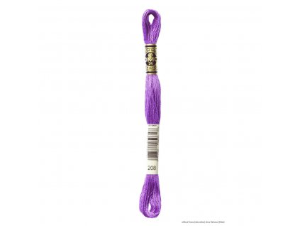 Fialová bavlněná vyšívací příze, 208