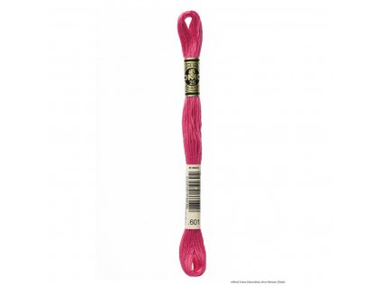 Výrazně růžová bavlněná vyšívací příze, 601