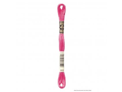 Výrazně růžová bavlněná vyšívací příze, 602