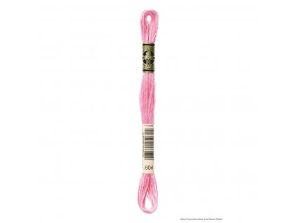 Růžová bavlněná vyšívací příze, 604