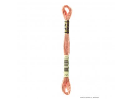 Světle  růžová bavlněná vyšívací příze, 758