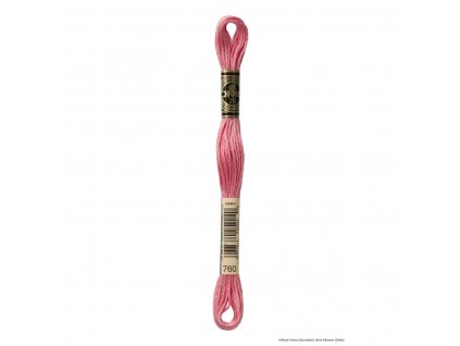 Růžová bavlněná vyšívací příze, 760