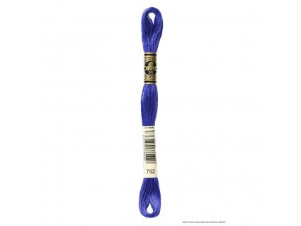 Modrá bavlněná vyšívací příze, 792