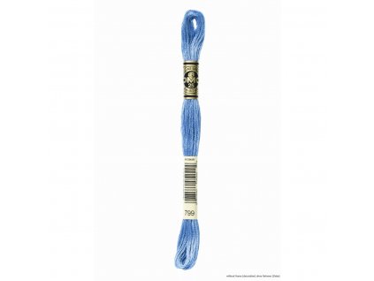 Modrá bavlněná vyšívací příze, 799