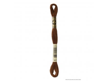 Hnědá bavlněná vyšívací příze, 801
