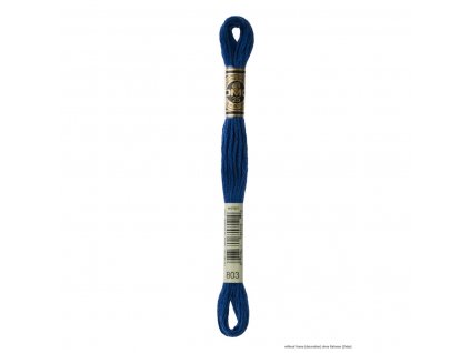 Modrá bavlněná vyšívací příze, 803