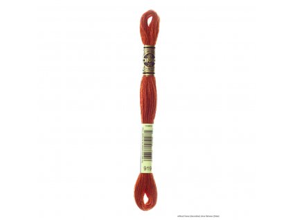 Cihlová bavlněná vyšívací příze, 919