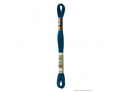 Modrá bavlněná vyšívací příze, 3842