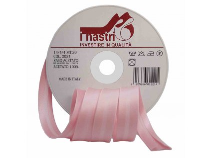 Růžový saténový šikmý proužek v odstínu Rosa confetti