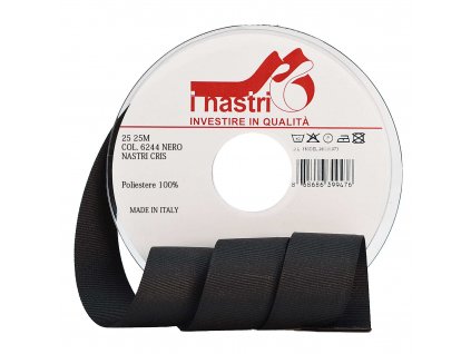 6244 25 25M nastri cris gros grain nero