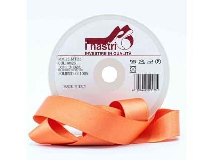 6025 25 25M nastro doppio raso corallo
