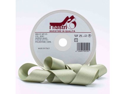 6081 25 25M nastro doppio raso te verde