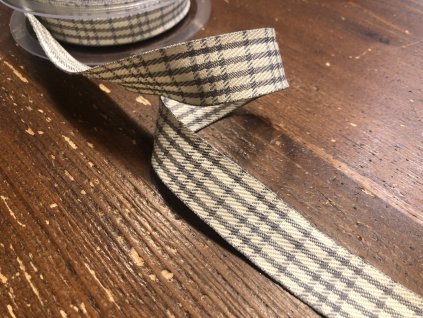 Kostkovaná žakárová stuha, 25mm
