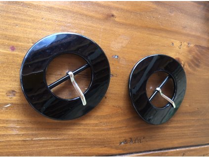 Černá kulatá spona, 40mm