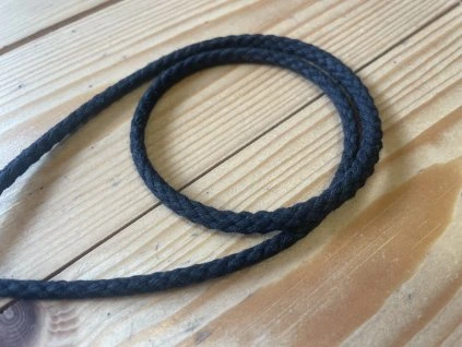 Černý bavlněný provaz, 5mm
