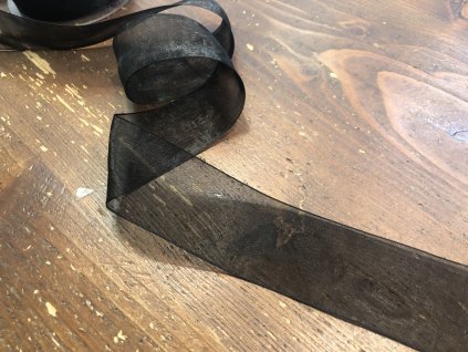 Černá organzová stuha, 38mm