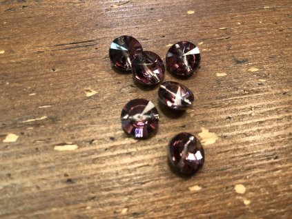 Vínový skleněný knoflík, 10mm