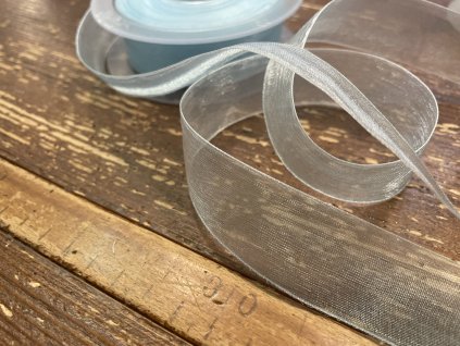 Světle modrá organzová stuha, 23mm