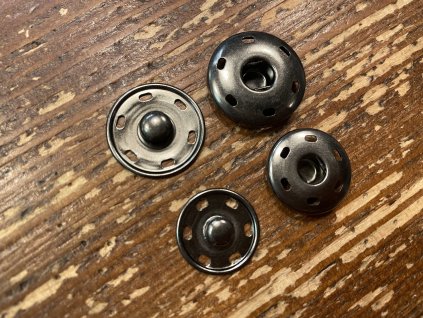 Antracitové Kovové patenty, 21mm, 23mm,  25mm