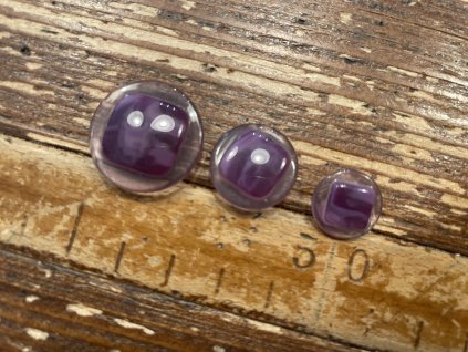 Fialový průsvitný knoflík s mramorovaným středem 14mm , 17,8mm , 22,8mm