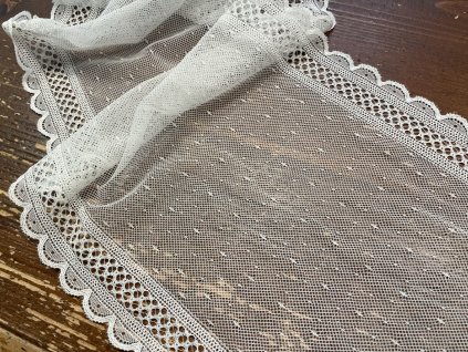 Pružná smetanová krajka, 21cm