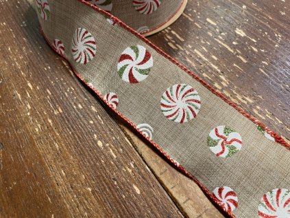 Široká dekorační stuha s Vánočním vzorem, 5cm