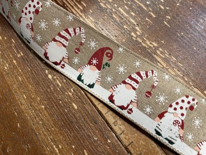 Široká dekorační stuha s Vánočním vzorem, 5cm