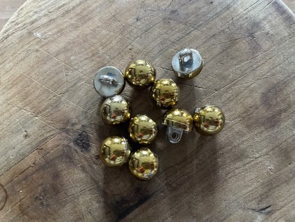 Zlaté plastové knoflíky - bochánky, 10mm