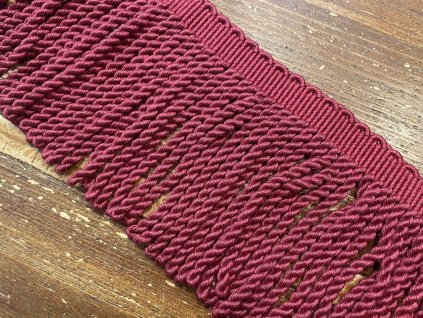 Bavlněné benátské třásně v bordó barvě, 7cm a 15cm