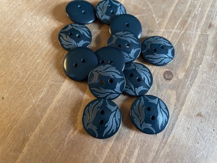 Petrolejový knoflík s ornamentem, 19mm