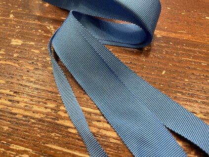 Modrá stuha Petersham, 10mm, 19mm, 25mm