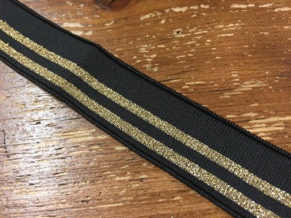 Úzký tmavě šedý náplet s lurexem