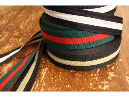 Pruhované rypsové stuhy design Gucci, 30mm