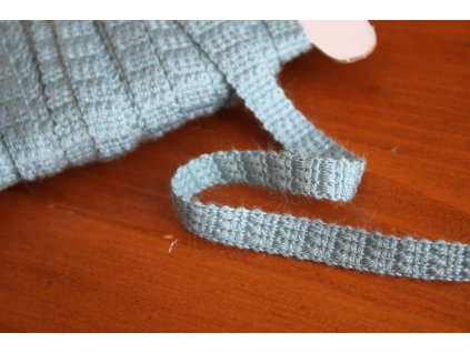 Světle modrý bavlněný prýmek, 9mm