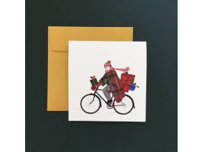Vánoční blahopřání - Dárky na kole