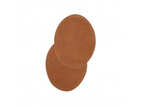 [W61773] Sew on oval leather repair patches (Tobacco)