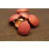Zlato-červený kovový knoflík, 10mm