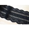 Černá pružná krajka s geometrickým vzorem, 10cm