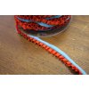 Tyrkysová guma s červeným volánkem, 11mm