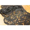 Široká černá krajka macrame