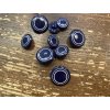 Tmavě modro bílý knoflík 21,6mm , 16,5mm , 15,3mm