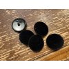 Černý knoflík se sametovým povrchem, 28mm