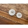 Sněžně bílý knoflík s vroubky 19mm , 25mm