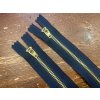 Tmavě modrý kovový nedělitelný zip, 10cm, 14cm, 16cm, 18cm, 20cm