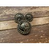Starozlatý knoflík s hlavou rytíře, 22,9mm, 25,4mm, 31,9mm,