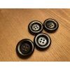 Černý kabátový knoflík, 21,6mm, 25,4mm, 28mm
