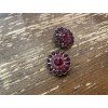 Červený štrasový knoflík, 24mm